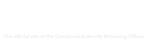 West Midlands Combined Authority logo with text underneath that says The official site of the Combined Authority Returning Officer
